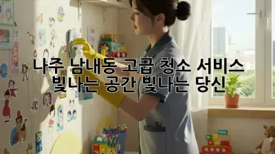 나주 남내동 고급 청소 서비스: 빛나는 공간, 빛나는 당신