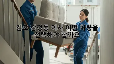 김포 감정동 이사, 어떤 차량을 선택해야 할까요?